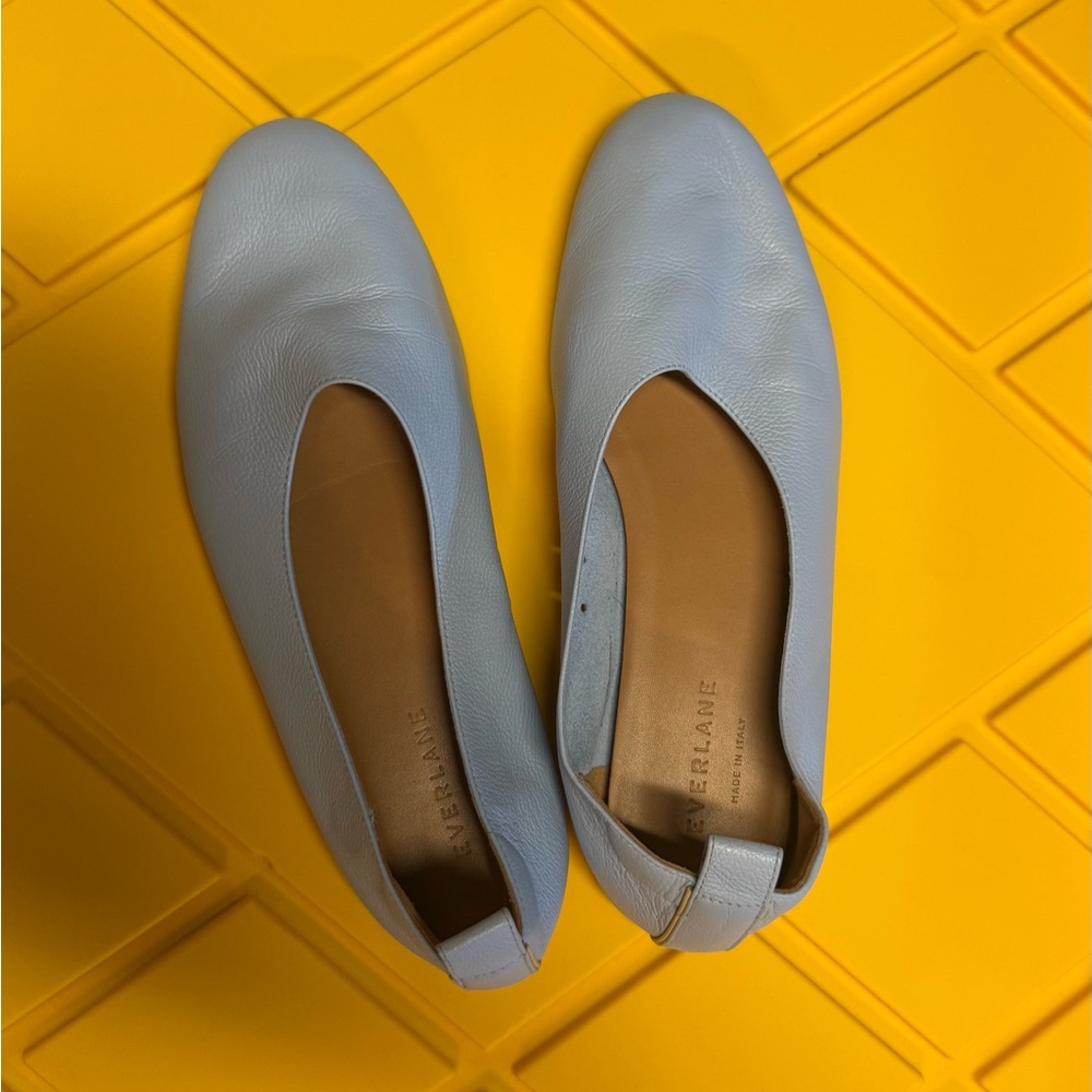 Everlane Light Blue Leather Loafers